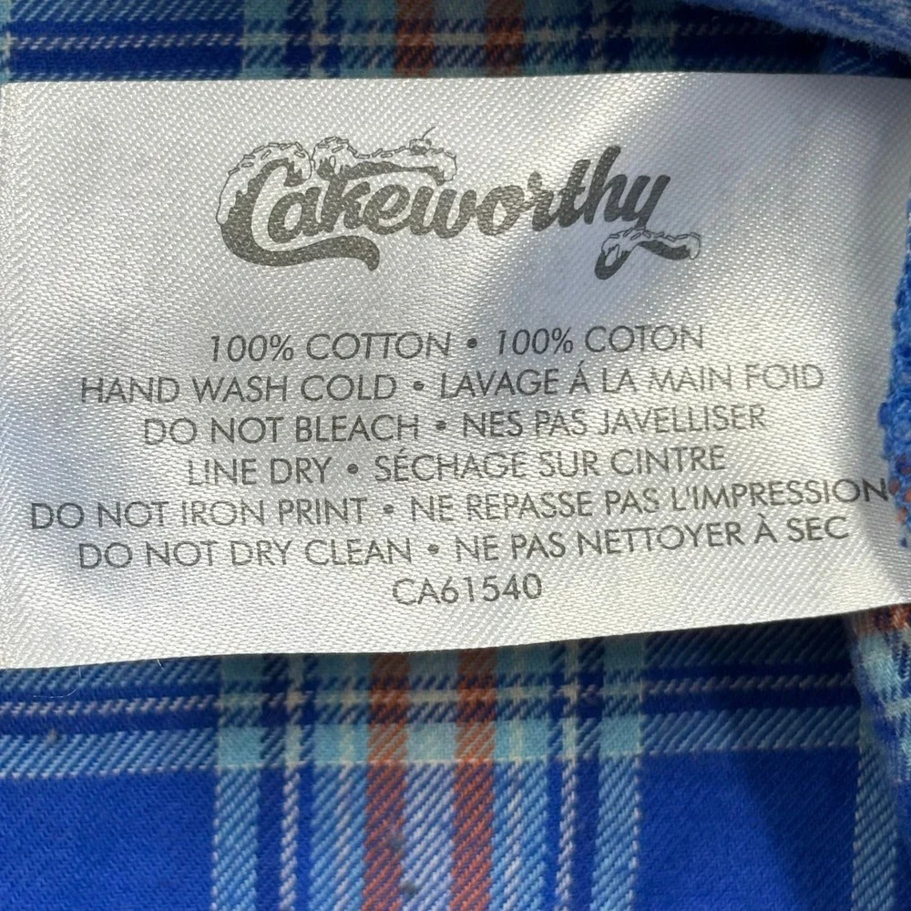 Disney Cakeworthy Cinderella Jac Flannel Mens L Blue Dream Wish Heart Makes - Picture 9 of 11
